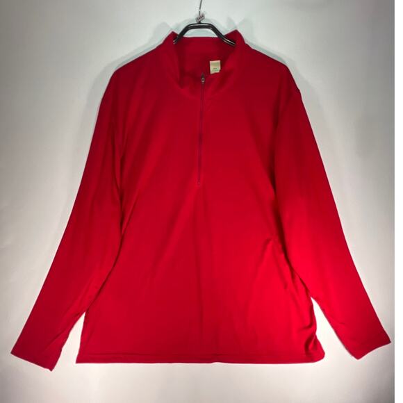LL Bean Men's Red Base Layer 1/4 Zip Performance Activewear L/S Pullover Sz: XXL - Picture 1 of 8